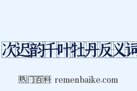 次迟韵千叶牡丹反义词是什么意思的图片